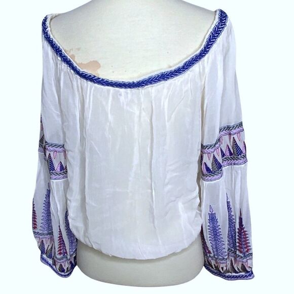 FREE PEOPLE FP embroidered off-shoulder peasant top size XS - Picture 8 of 11